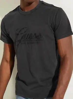 GUESS Men's T Shirt M1BI26K8FQ1 Washed Black  Classical Embroidered Logo • £29.99