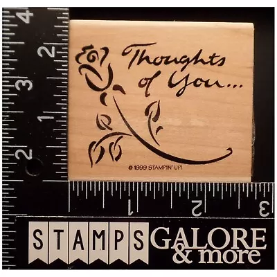 Stampin' Up! Rubber Stamps 1999 NOTABLE NOTES THOUGHTS OF YOU ROSE FLOWER #621 • $1.99