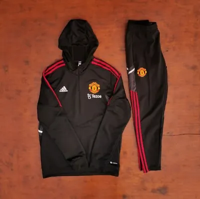 Manchester United 2022/2023 Football Tracksuit Hooded Top+pants Size M • $134.99