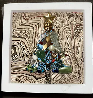 Vintage And Contemporary Jewelry Art Framed Tree Christmas • $25