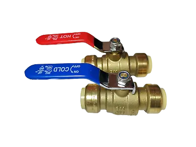 2 Pieces 3/4  Push Fit Ball Valve Hot And Cold Lead Free Brass • $16.88