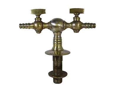 Double Gas Taps Spigot For Medical & Laboratory Device 1900s Art Deco Antique • $75