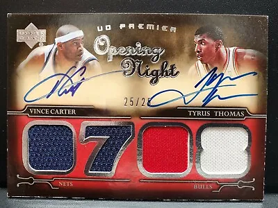 2007-08 SP Game Used UD Premier Vince Carter Tyrus Thomas Signed DUAL AUTO 25/25 • $137.99