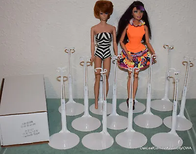 12 2201 Doll Stands WHITE Kaiser 1 Dozen 11.5-12.5  Barbie Francie Midge NEW! • $40.90