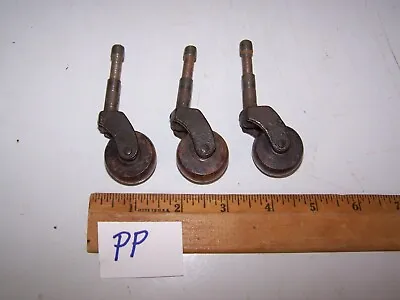 3 Antique / Vintage Furniture Wheels / Casters - Wood & Metal - Lot PP • $20