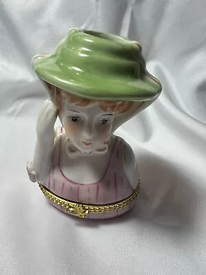 Vintage Ladymoges Figural Lady Trinket Box Ceramic Tiny Vase • $15