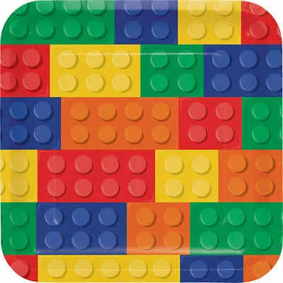 Building Blocks Party Supplies 9 1/8  Lunch Plates 8ct. • $3.99