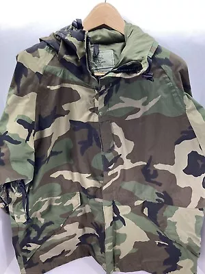 BDU Goretex Parka Men Size Large Regular Camouflage Full Zip Vintage Military • $89.96