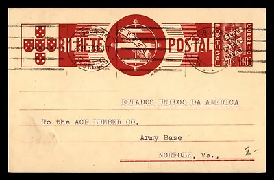 $1 • Buy MayfairStamps Portugal 1937 Lisbon To Army Base Norfolk VA $1.00 Used Stationery