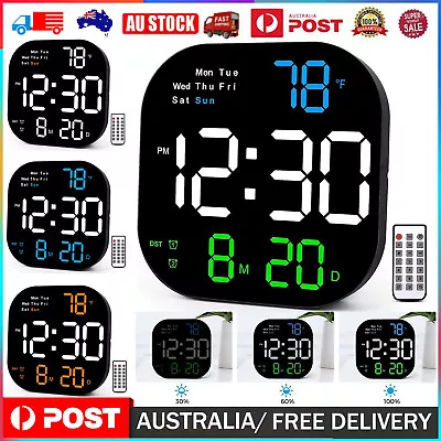 Digital Large LED Wall Desk Clock Display Calendar Temperature Date Alarm Clock • $55.69