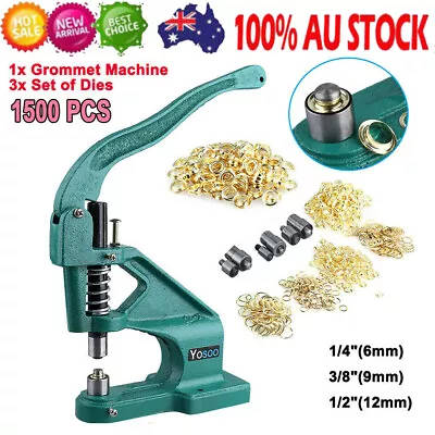 Heavy Duty Manual Hand Press Grommet Machine Eyelet Hole Banner Punch Tool • $46.44