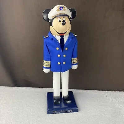 Disney Cruise Line Captain Mickey Mouse 13  Wooden Christmas Nutcracker RARE! • $79.99