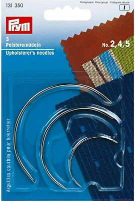 £4.49 • Buy PRYM -Upholsterer's Needles Curved Hand Sewing Needles Leathe Sailmakers  3 Size