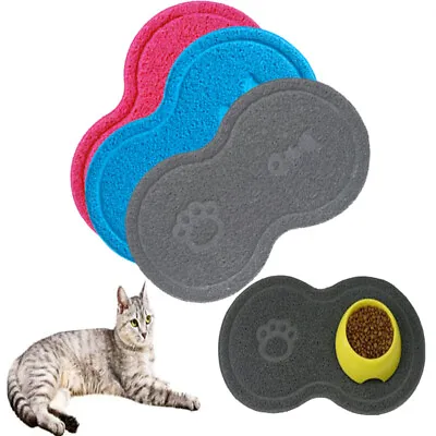 £3.95 • Buy Pet Dog Puppy Cat Feeding Mat Pad Cute PVC Bed Dish Bowl Food Feed Placemat