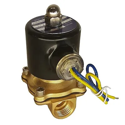 HFS(R) 12V Dc 1/4  Electric Solenoid Valve Water Air Gas Fuels N/C - Brass • $13.99