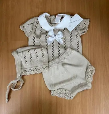 Newborn Baby Girls/boys Spanish Knitted Outfit With Bow Gift Box Set 0-3 Month • £12.99