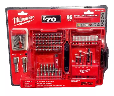 New - Milwaukee Tool 95pc Drill And Drive Bit Set 48-89-1561 With Case • $44.95
