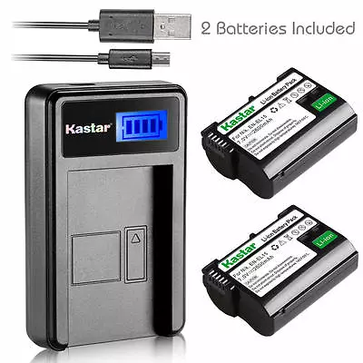 Kastar EL15 Battery&LCD Slim Charger For Nikon D600 D610 D750 D800 D800E D7000 • $8.89