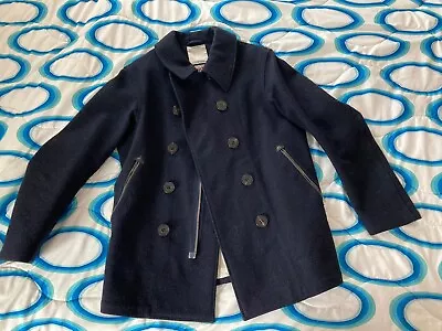 Visvim Navy Lieutenant Coat Harris Tweed And Goretex • $200