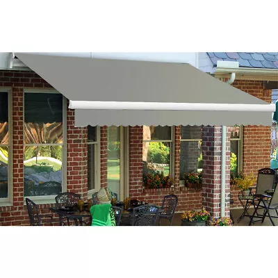 Anti-UV Retractable Patio Awning Manual Garden Canopy Outdoor Sun Shade Shelter • £219.95