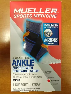 Mueller 4-Way Ankle Support W/ Removable Straps SM/MD Moderate Support - 10D • $7.98