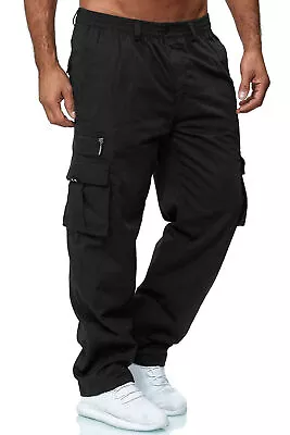 ⭐⭐Mens Stretchy Cargo Combat Work Pants Elastic Waist Multi Pockets Trousers • $20.51