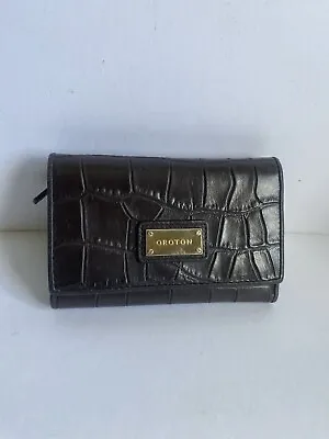 $22 • Buy Oroton Croc Embossed Kiera High Fold Wallet