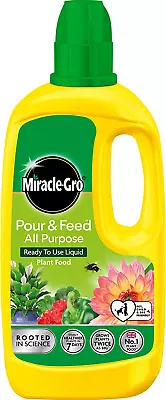 Miracle Gro Grow All Purpose Liquid Plant Food Feed Concentrated Fertiliser 1L • £5.65