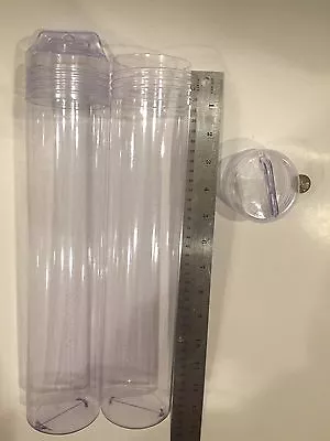 6 Pcs  Plastic Tubes Clear W/ Hang Caps Container Storage 13 1/4   X 2.5  XL • $29.99