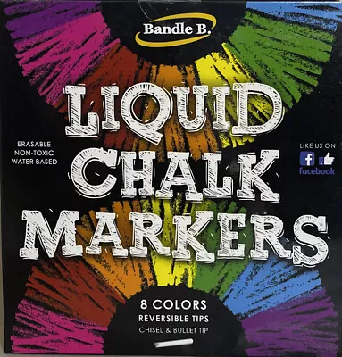 $5 • Buy Liquid Chalk Markers 8 Vibrant Colors Erasable Non-toxic Water-based Reversible