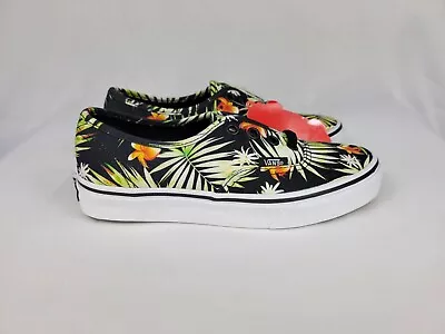 Vans Authentic Decay Palm Tree Floral Shoes Womens 6 Youth 4.5Y Black 721277 • £48.25