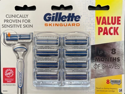 $23.95 • Buy Gillette SKINGUARD Value Pack Razor Blade 8 Pack  Voted Product Of The Year 2021