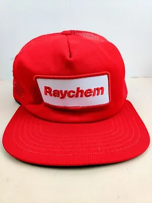 Vintage New Era USA MADE Raychem Patch Trucker Hat Snapback Cap • $17