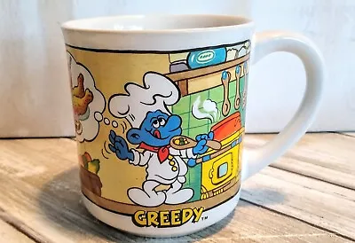 $9.99 • Buy SMURF Mug Wallace Berrie & Co. Coffee Tea Cup 1982 Greedy #1600 Chef Smurfs 80s