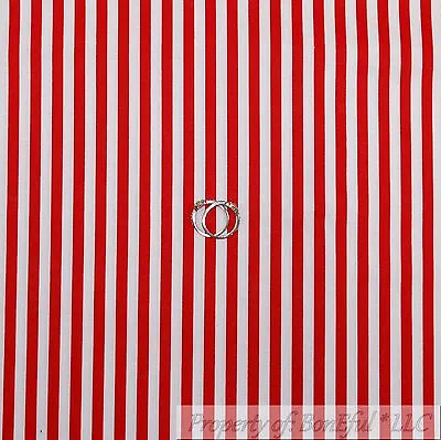 BonEful Fabric FQ Cotton Quilt VTG Red White Candy Cane Stripe Baby Boy USA Xmas • $4.38