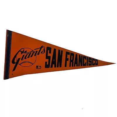 SAN FRANCISCO GIANTS VINTAGE 70s MLB BASEBALL ORANGE LOGO PENNANT SPORTS TRENCH • $17.99