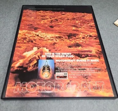 Motocraft Spark Plug Print Ad 1980 Lava Framed 8.5x11  • $18