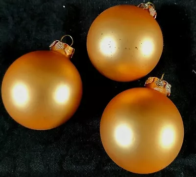 Set Of 3 Copper Coloured Glass Christmas Tree Hanging Baubles • £6