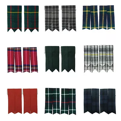 Mens's Tartanista Plain Or Scottish Tartan Kilt Sock Flashes • £8.95