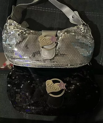 Paris Hilton Starlet Silver And Black Sequin Purse • $34.95