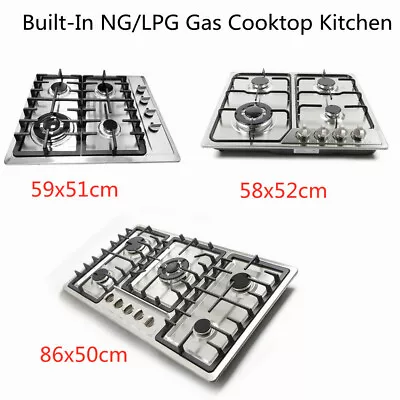 4/5 Burners Stove Top Built-In Gas Propane Camping Gas Cooktop Cooking Durable  • $139