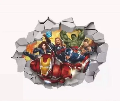 Marvel Avengers 3D Vinyl Removeable Wall Sticker Kids Wall Art/Wall Decor • £7.99