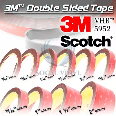 $6.59 • Buy **10 Feet**Genuine 3M VHB #5952 Double-Sided Mounting Acrylic Foam Tape Adhesive