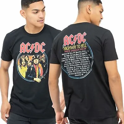 AC/DC Mens T-shirt Highway To Hell Tour 79 Black S-XXL Official • £13.99