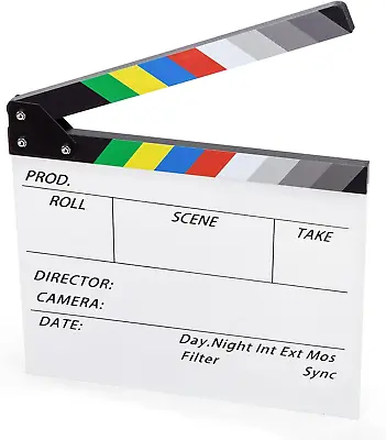 White Wooden Movie Clapboard - Professional Film Slate For Film Developing Kits • $18.99