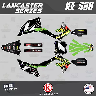 Graphics Kit For KAWASAKI KX450F (2019-2023) KX250F (2021-2023) Lancaster-Green • $232.66