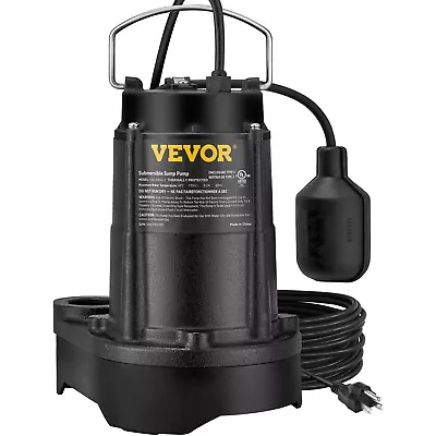 VEVOR Submersible Sump Pump Water Pump 1/2HP 3960GPH Cast Iron With Float • $109.98