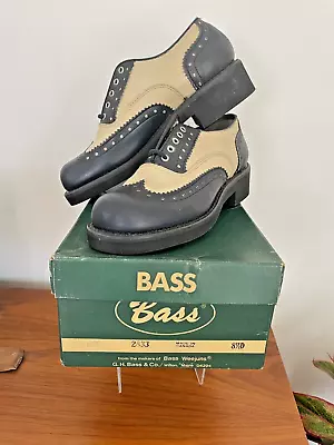 Authentic 1970s Bass Saddle Oxford Shoes 8.5 D In Box W/ Receipt Vintage 1974 • $375