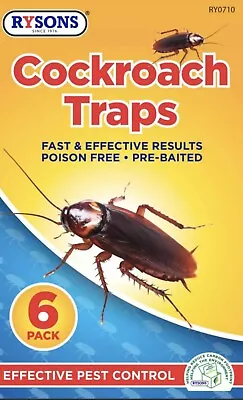 6X Sticky Cockroach Traps Glue Trap Board Catcher Pad Crawling Insect Control  • £2.99