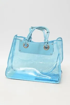 Dolce & Gabbana D&G Vintage Women's Blue Transparent Monogram Beach Tote Bag • $90